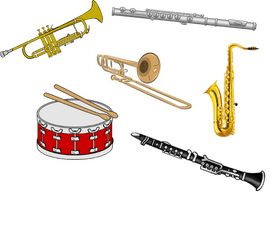 Variety of Musical Instruments Ensemble PNG