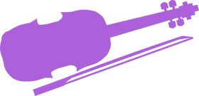 Elegant Violin and Bow Silhouette PNG