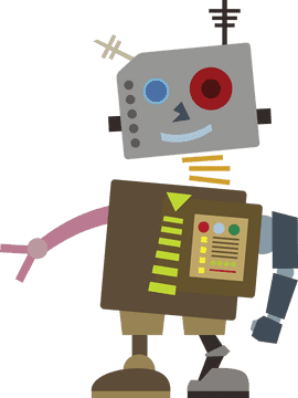 Friendly Vintage Robot Companion PNG