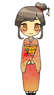 Charming Kimono Celebration Girl PNG