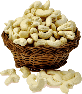 Golden Cashew Nut Delight Basket PNG