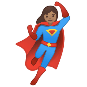 Empowered Superhero Soaring Through the Skies PNG