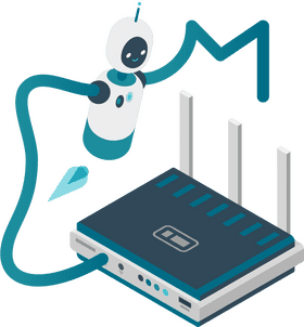 Mobile Device Connectivity Assistant Robot PNG