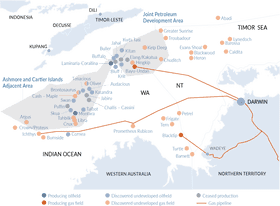Timor Sea Oil and Gas Resource Map PNG