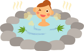 Springtime Serenity in a Relaxing Hot Spring PNG