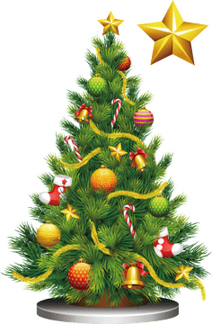 Joyful Christmas Tree Celebration PNG