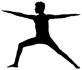 Dynamic Yoga Warrior Pose Representation PNG