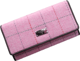 Elegant Pink Checkered Wallet Design PNG