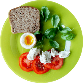 Fresh Food Plate with Toast Tomato and Egg PNG