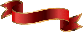 Elegant Red Banner with Gold Trim PNG