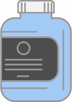 Elegant Blue Ink Bottle Design PNG