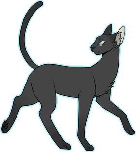 Elegant Shadow Cat on the Move PNG