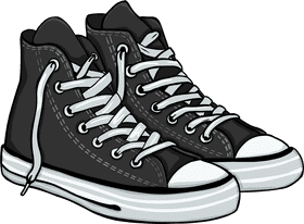Classic Black High-Top Shoe Style PNG