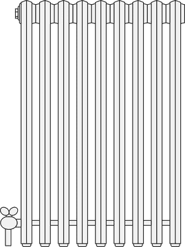 Classic Vertical Radiator Design for Efficient Heating PNG