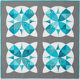 Serene Aqua Quilt Blanket Design PNG