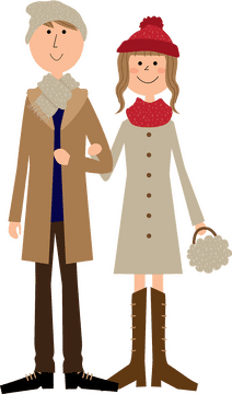 Winter Romance A Cozy Couple's Embrace PNG