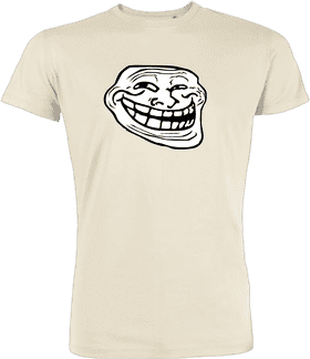 Trollface Iconic Meme Smirk on a Shirt PNG