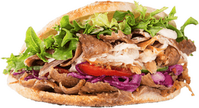 Delicious Kebab Delight in Fresh Pita Bread PNG