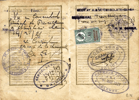 Historical Passport with Visas and Stamps PNG