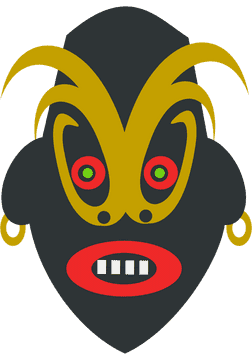 Vibrant Tribal Facial Mask Design PNG