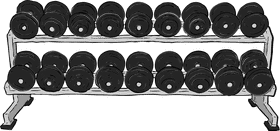 Ultimate Gym Dumbbell Rack PNG