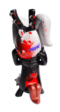 Unique Artistic Figurine with Bold Design PNG