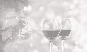 Elegant Wine Bottle Celebration with Festive Glasses PNG