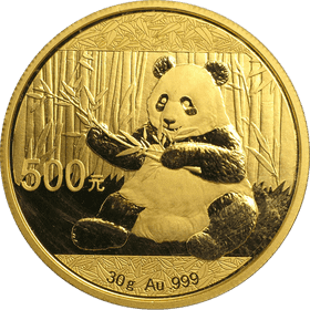Chinese Panda Gold Coin Charm PNG