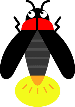 Colorful Insect with Red and Yellow Highlights PNG