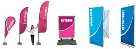 Colorful Outdoor Advertising Displays PNG