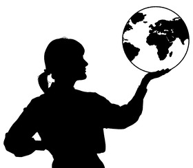 Empowered by the Globe A World in Her Hands PNG