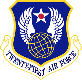 Twenty-First Air Force Emblem with Wings and Globe PNG