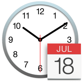 Clock Marking Time on July 18 PNG