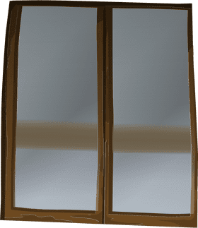 Reflective Double Door Design PNG