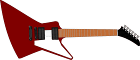 Striking Red Electric Guitar with Bold Lines PNG