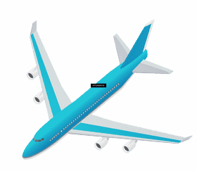 Stylish Blue Airplane in Flight PNG