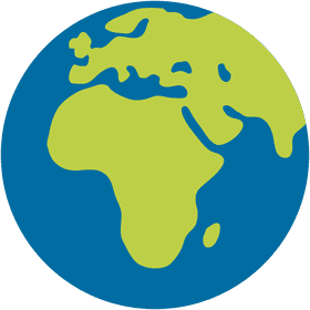 Colorful Globe of Africa and Europe PNG