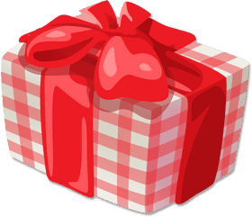 Stylish Red Gift Box with Ribbon PNG
