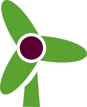 Stylized Green Wind Turbine Icon PNG