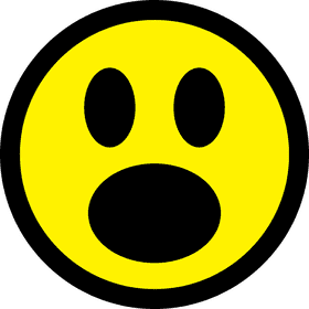 Surprised Emoticon with Exaggerated Expression PNG