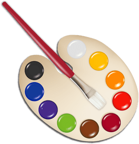 Vibrant Artist's Palette of Creative Colors PNG