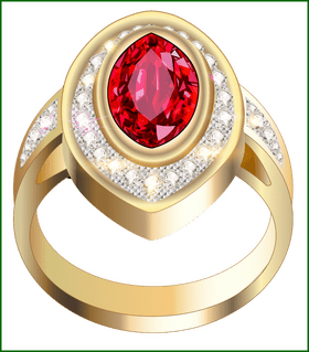 Elegant Ruby and Diamond Jewelry Ring PNG