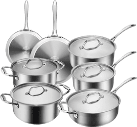 Versatile Stainless Steel Cookware Set PNG