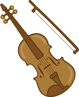 Elegant Violin and Bow Ensemble PNG