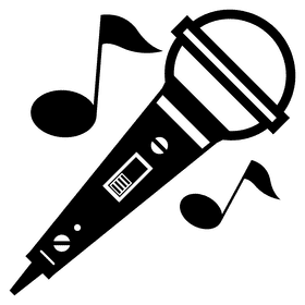 Melodic Microphone Amplifying Your Voice PNG