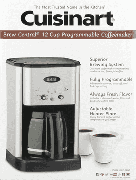 Cuisinart Brew Central Coffee Cup Maker PNG