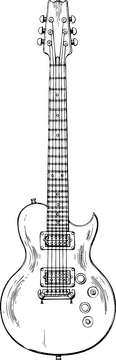 Classic Guitar Design Elegant Strings and Smooth Curves PNG