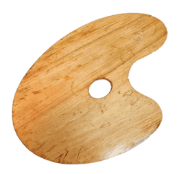 Natural Wood Artist's Palette Design PNG