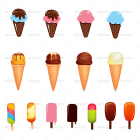Ice Cream Delight A Colorful Treat Collection PNG