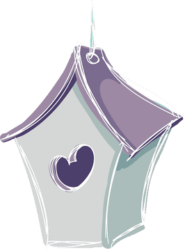 Charming Heart-Shaped Birdhouse Design PNG